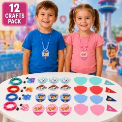 PAW Patrol Pup Badge Necklace Craft Kit-12Pk